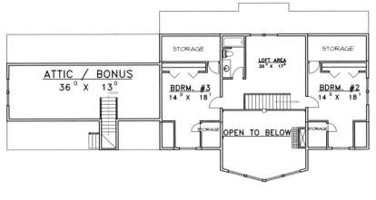 Floorplan 3 for House Plan #039-00377