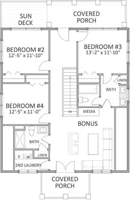 Upper for House Plan #6849-00024
