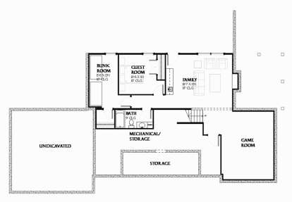 Lower Floor Plan for House Plan #1637-00119