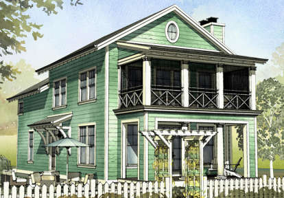 Coastal House Plan #1637-00121 Elevation Photo