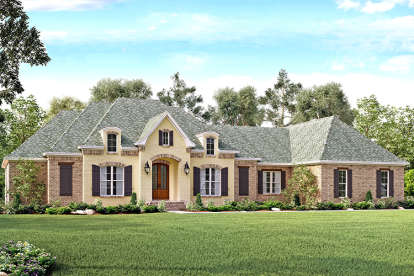 French Country House Plan #041-00130 Elevation Photo