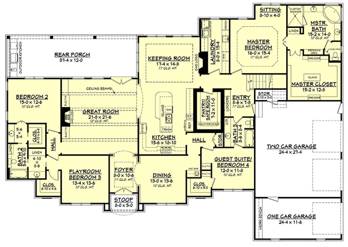 Main Floor Plan for House Plan #041-00130