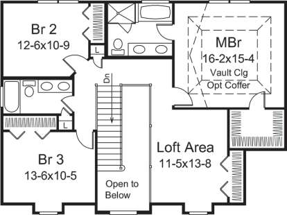 Upper Floor Plan for House Plan #5633-00263