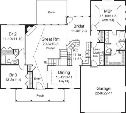 Main Floor Plan for House Plan #5633-00265