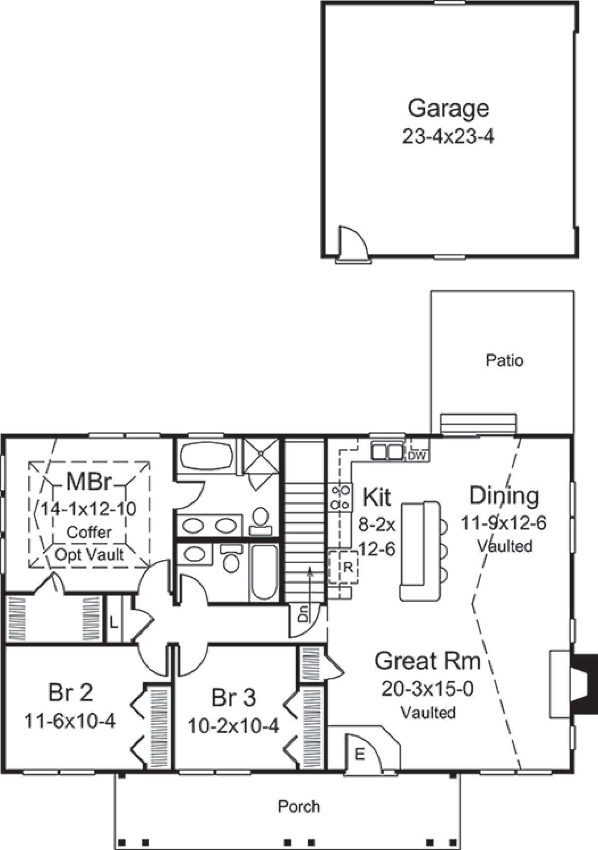 Main Floor Plan for House Plan #5633-00266