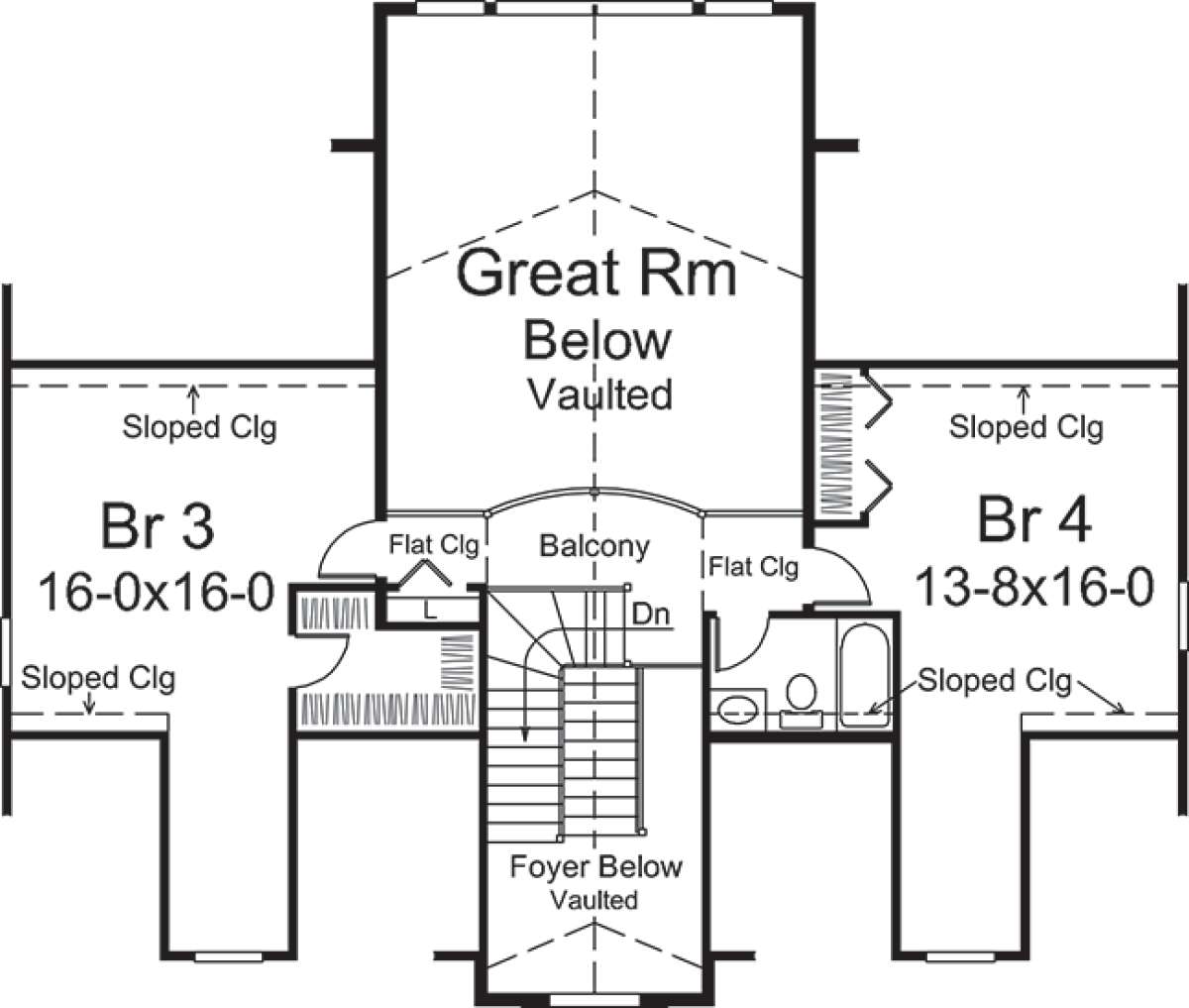 Upper Floor Plan for House Plan #5633-00267