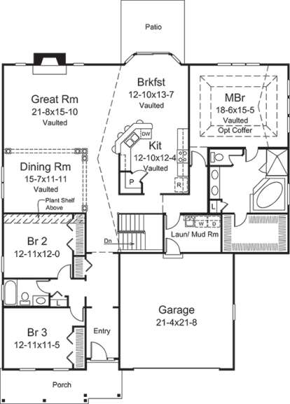 Main Floor Plan for House Plan #5633-00268