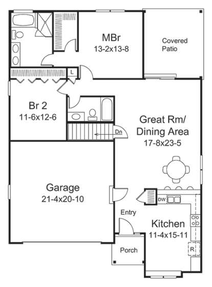 Main Floor Plan for House Plan #5633-00270