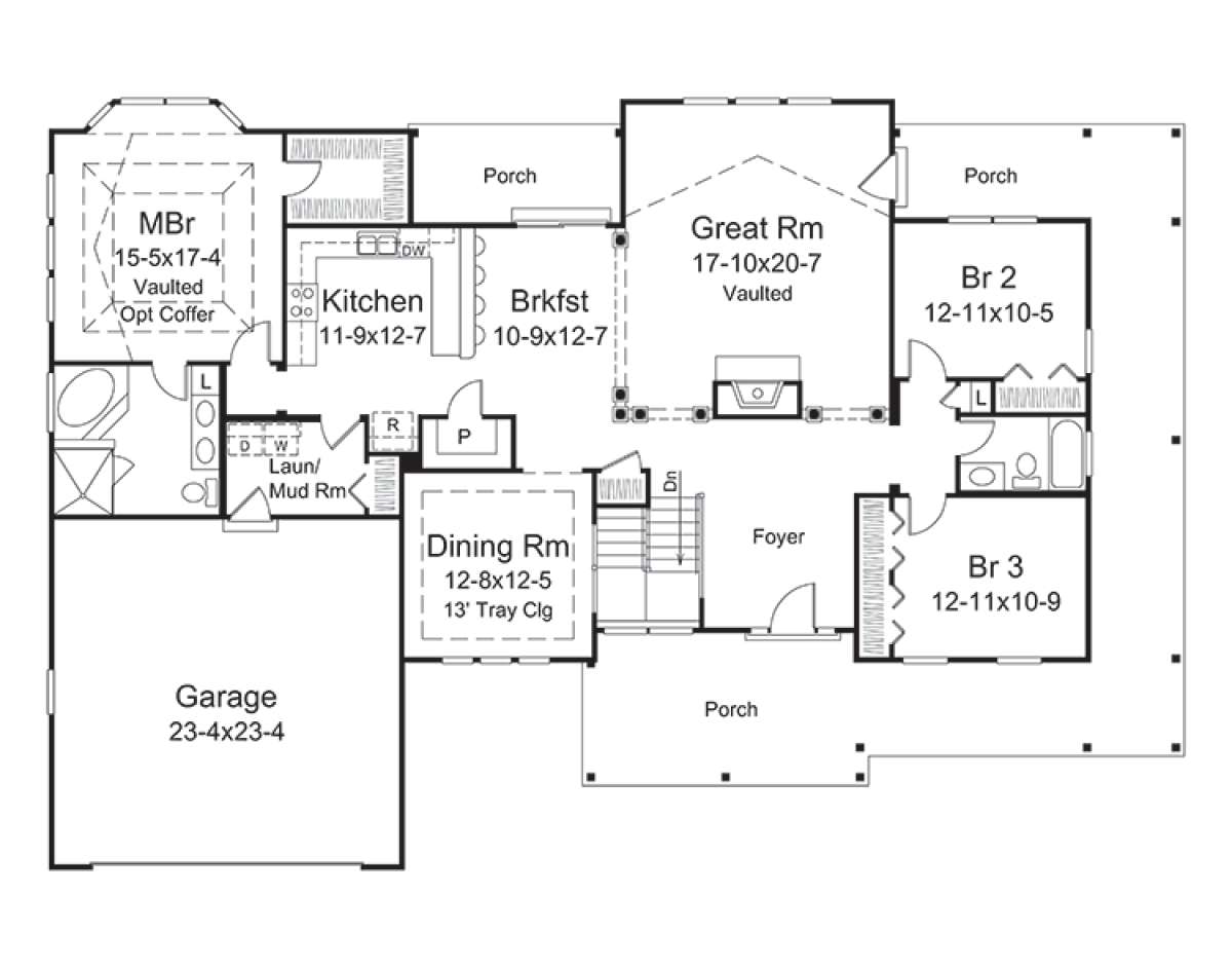 Main Floor Plan for House Plan #5633-00271