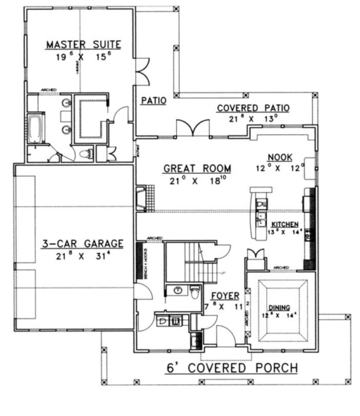 First Floor for House Plan #039-00379
