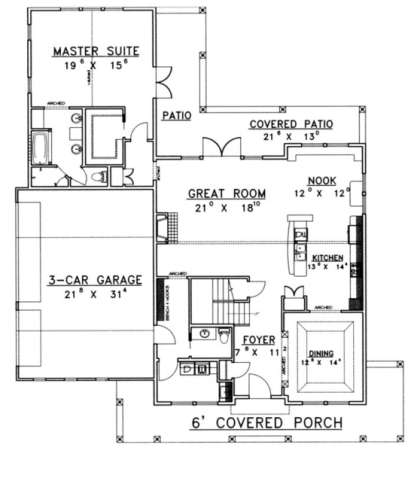 First Floor for House Plan #039-00379