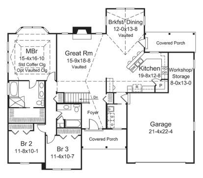 Main Floor Plan for House Plan #5633-00277