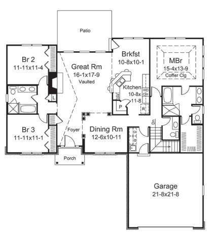 Main Floor Plan for House Plan #5633-00279