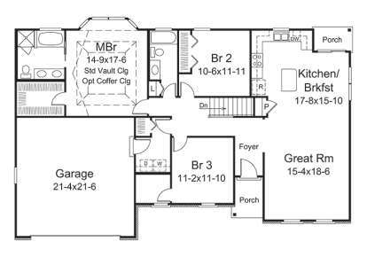 Main Floor Plan for House Plan #5633-00280