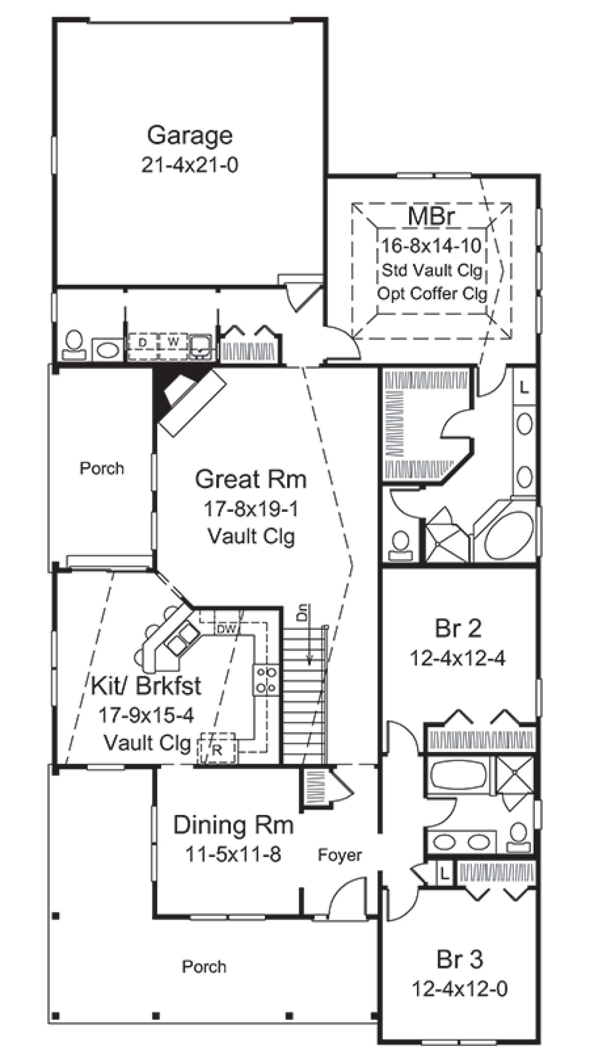 Main Floor Plan for House Plan #5633-00282