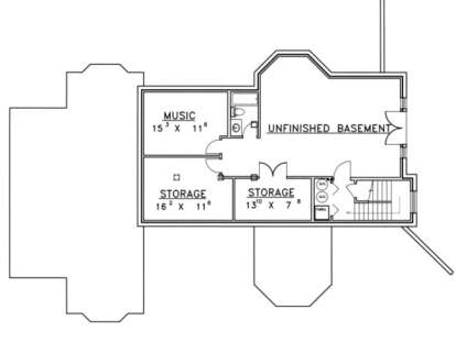 Basement Floor for House Plan #039-00380