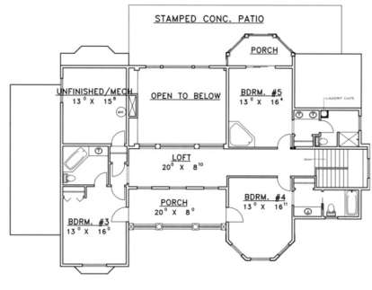 Second Floor for House Plan #039-00380