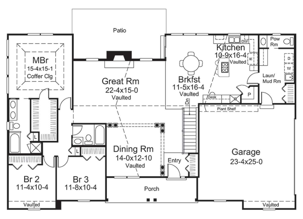 Main Floor Plan for House Plan #5633-00284