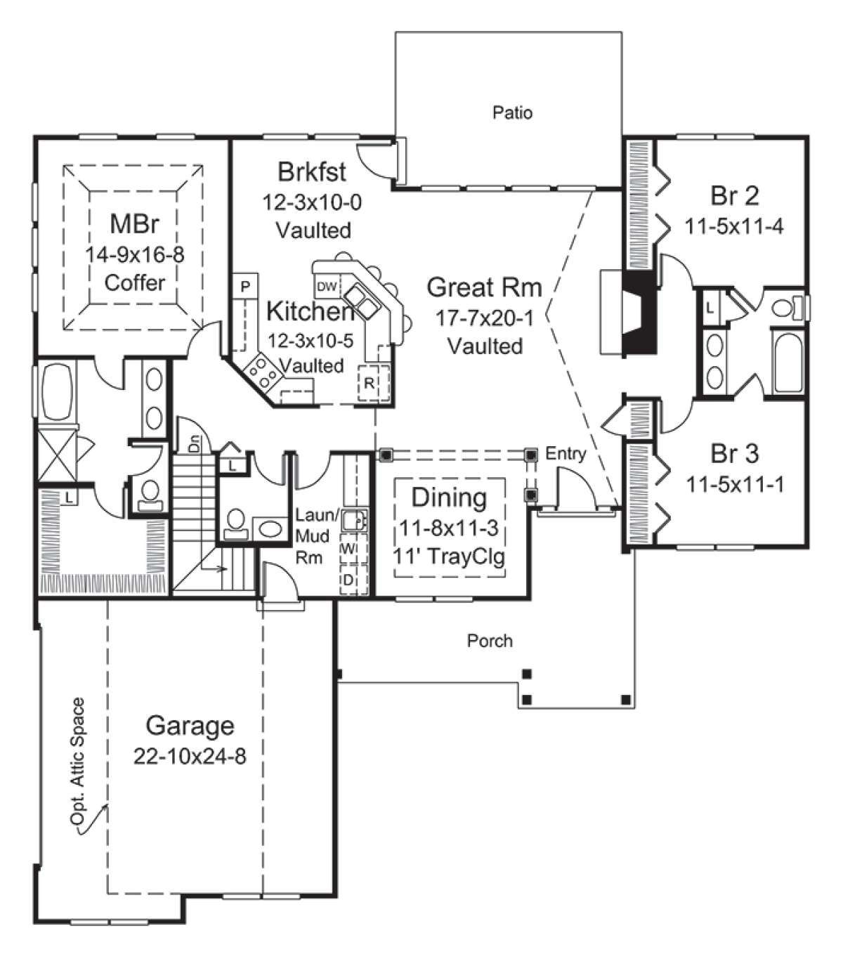 Main Floor Plan for House Plan #5633-00287