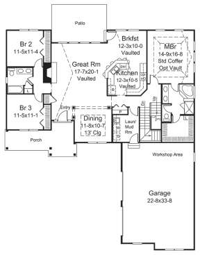 Main Floor Plan for House Plan #5633-00288