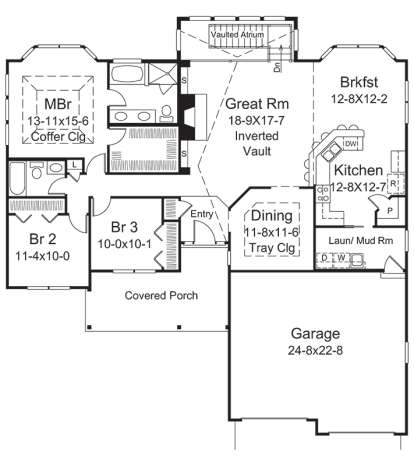 Main Floor Plan for House Plan #5633-00290
