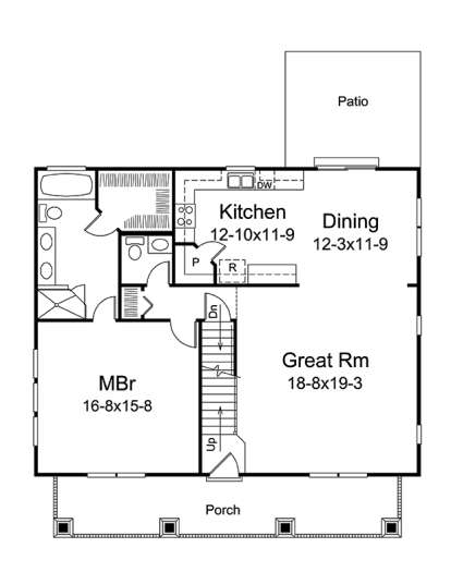 Main Floor Plan for House Plan #5633-00291