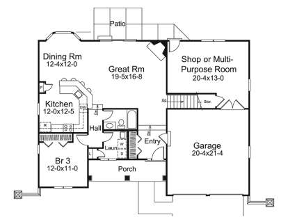 Main Floor Plan for House Plan #5633-00296