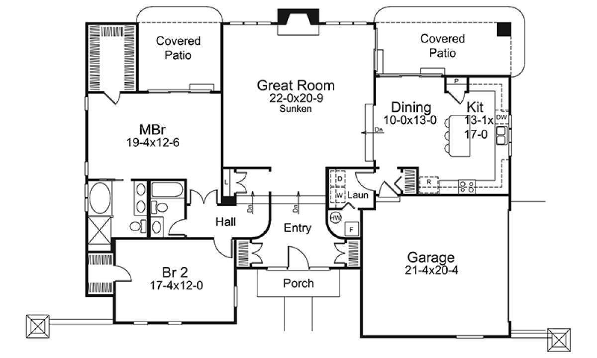 Main Floor Plan for House Plan #5633-00297