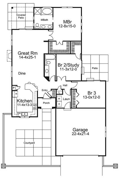 Main Floor Plan for House Plan #5633-00300