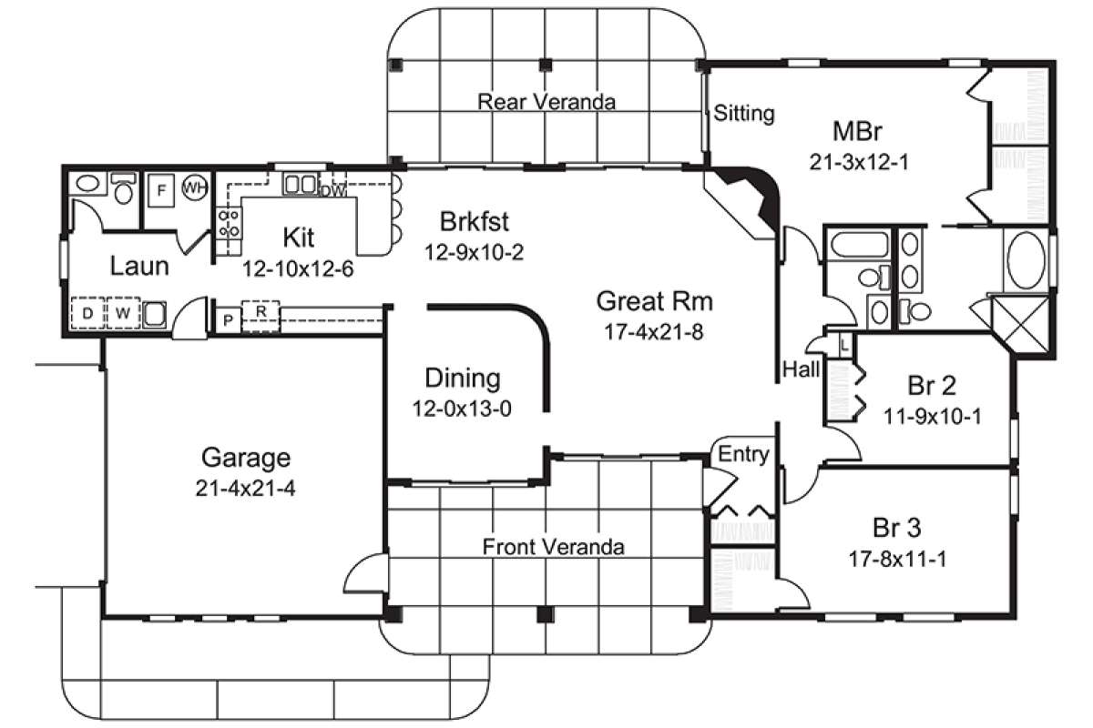 Main Floor Plan for House Plan #5633-00301