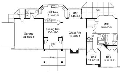 Main Floor Plan for House Plan #5633-00302