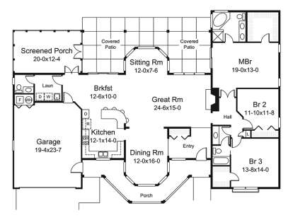 Main Floor Plan for House Plan #5633-00303