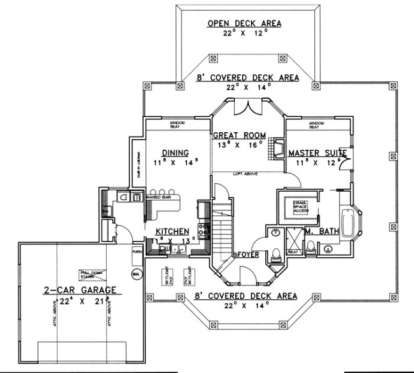 First Floor for House Plan #039-00382