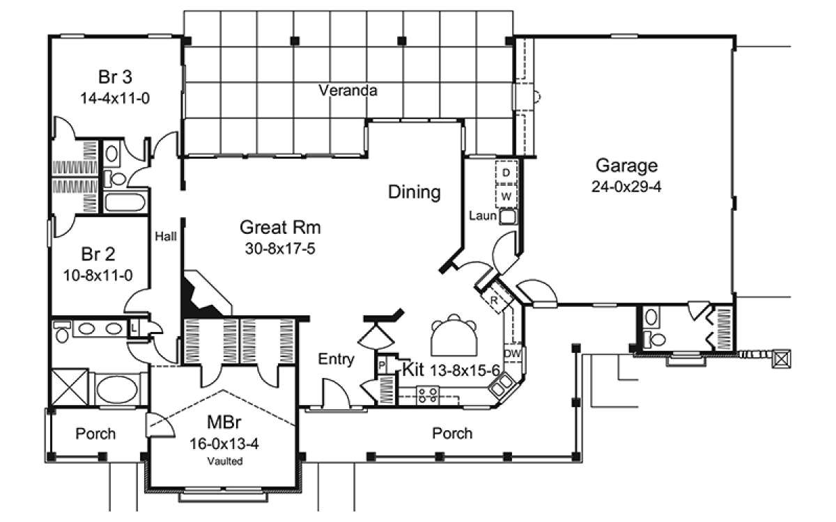 Main Floor Plan for House Plan #5633-00304