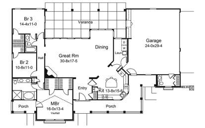 Main Floor Plan for House Plan #5633-00304