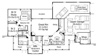 Main Floor Plan for House Plan #5633-00306