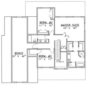 Second Floor for House Plan #039-00383