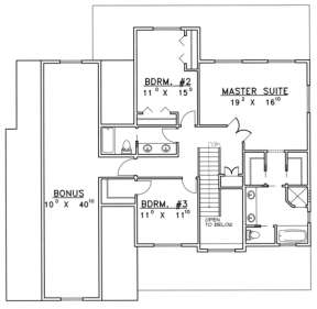Second Floor for House Plan #039-00383