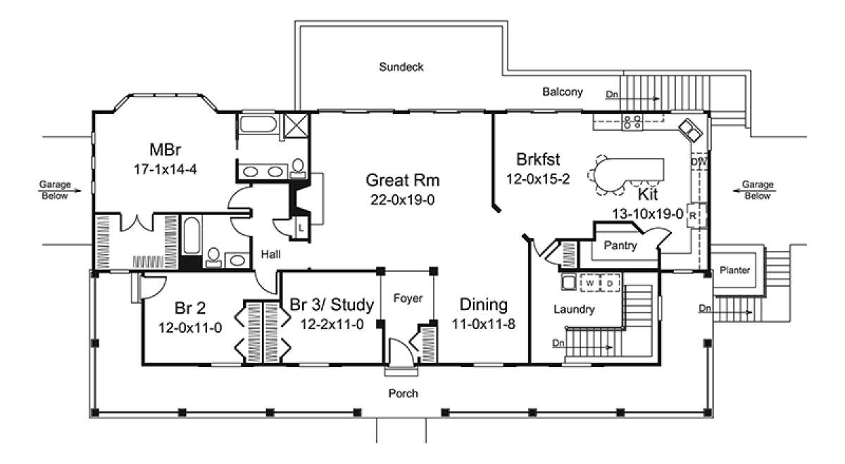 Main Floor Plan for House Plan #5633-00307
