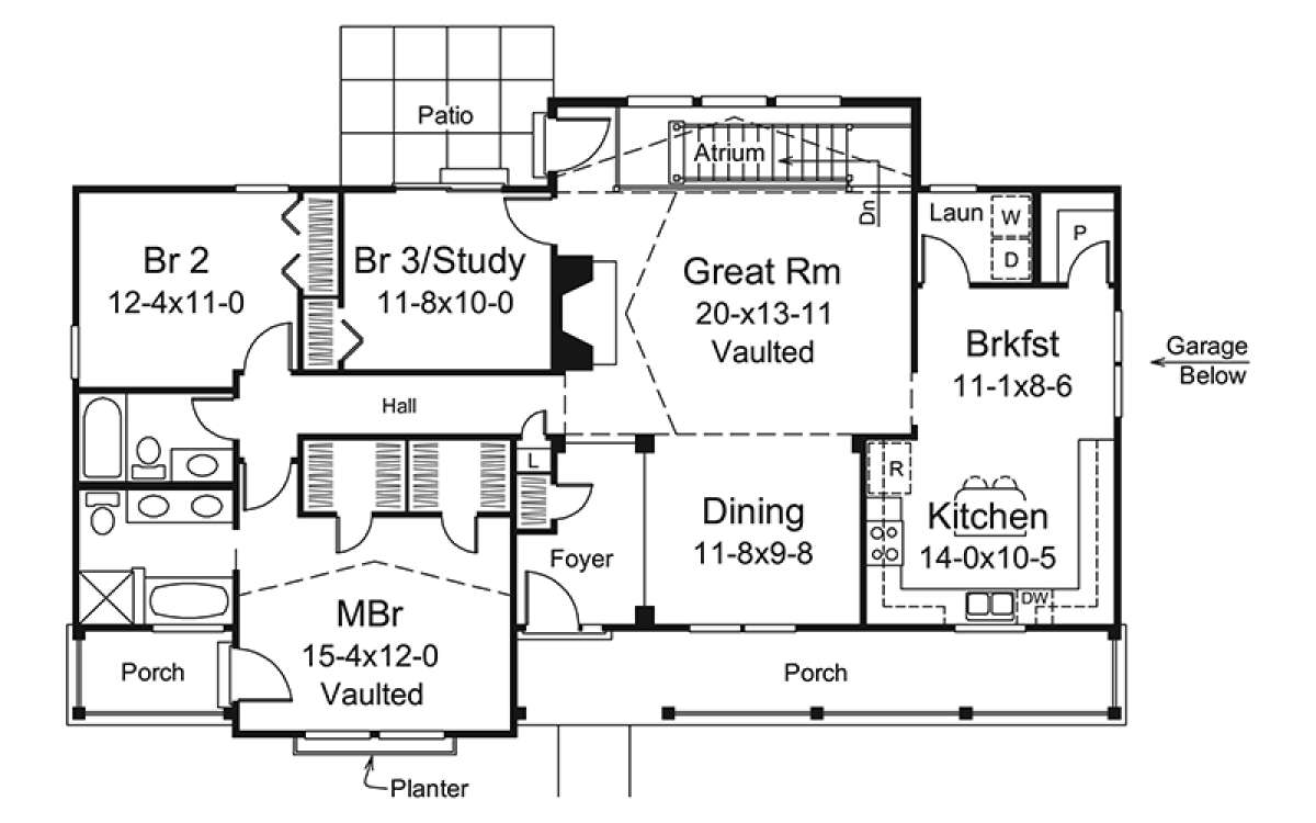 Main Floor Plan for House Plan #5633-00308