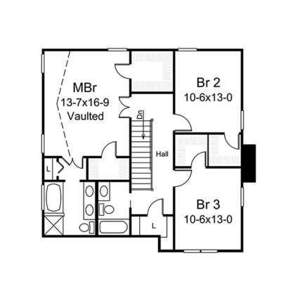 Upper Floor Plan for House Plan #5633-00309