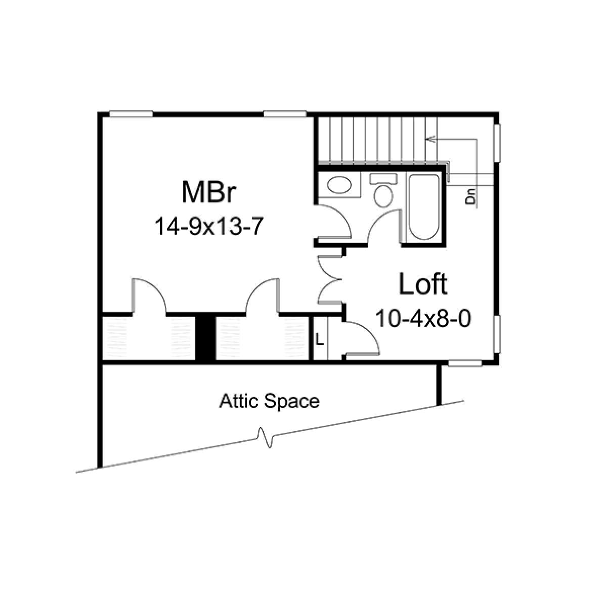 Upper Floor Plan for House Plan #5633-00310