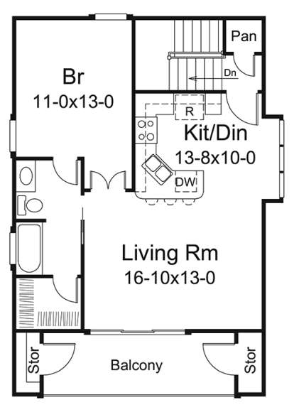 Upper Floor Plan for House Plan #5633-00311