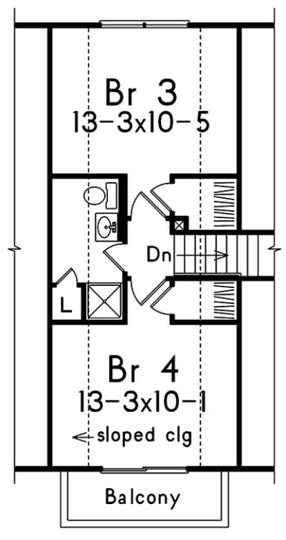 Upper Floor Plan for House Plan #5633-00316