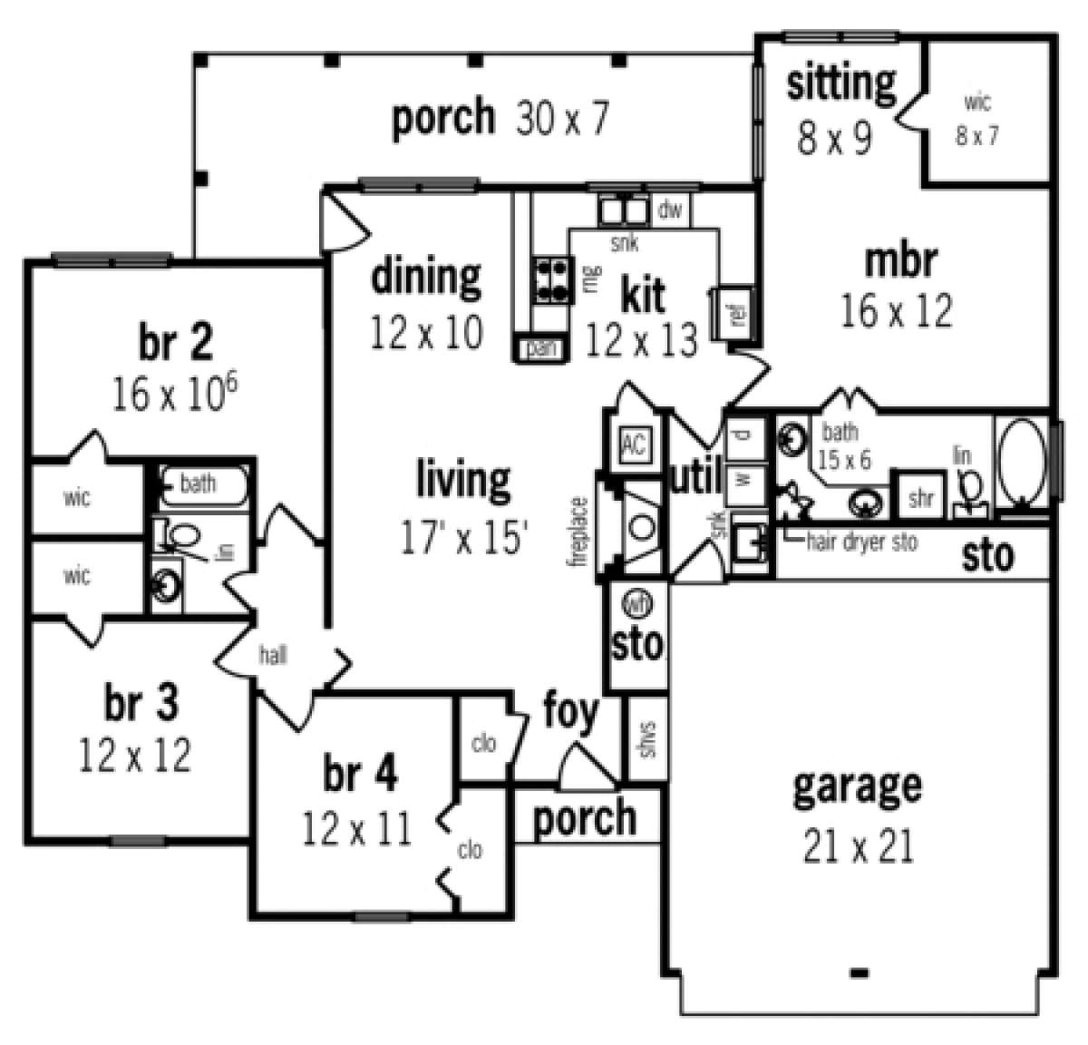 Floorplan 1 for House Plan #048-00083