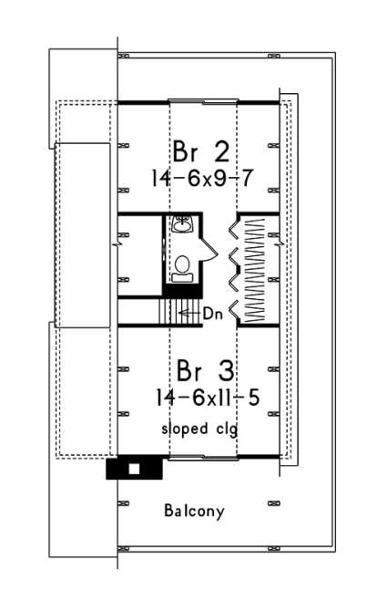Upper Floor Plan for House Plan #5633-00317