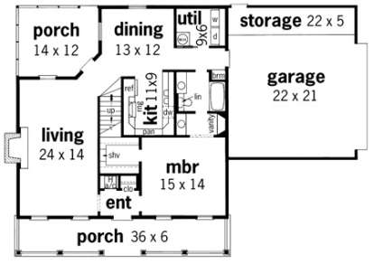 Floorplan 1 for House Plan #048-00084