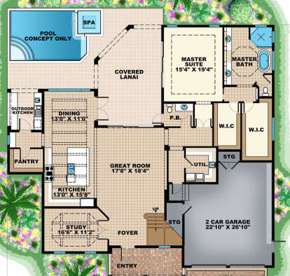 Main Floor Plan for House Plan #1018-00227