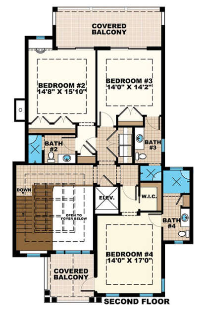 Upper Floor Plan for House Plan #1018-00228