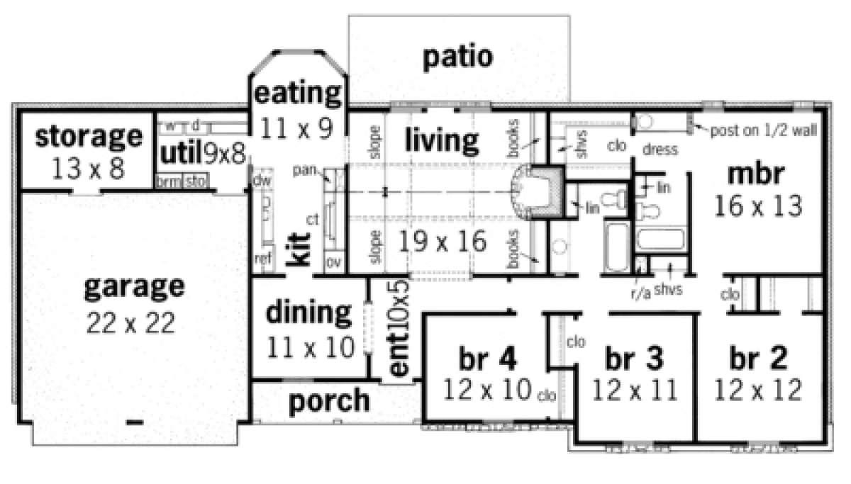 Floorplan 1 for House Plan #048-00085